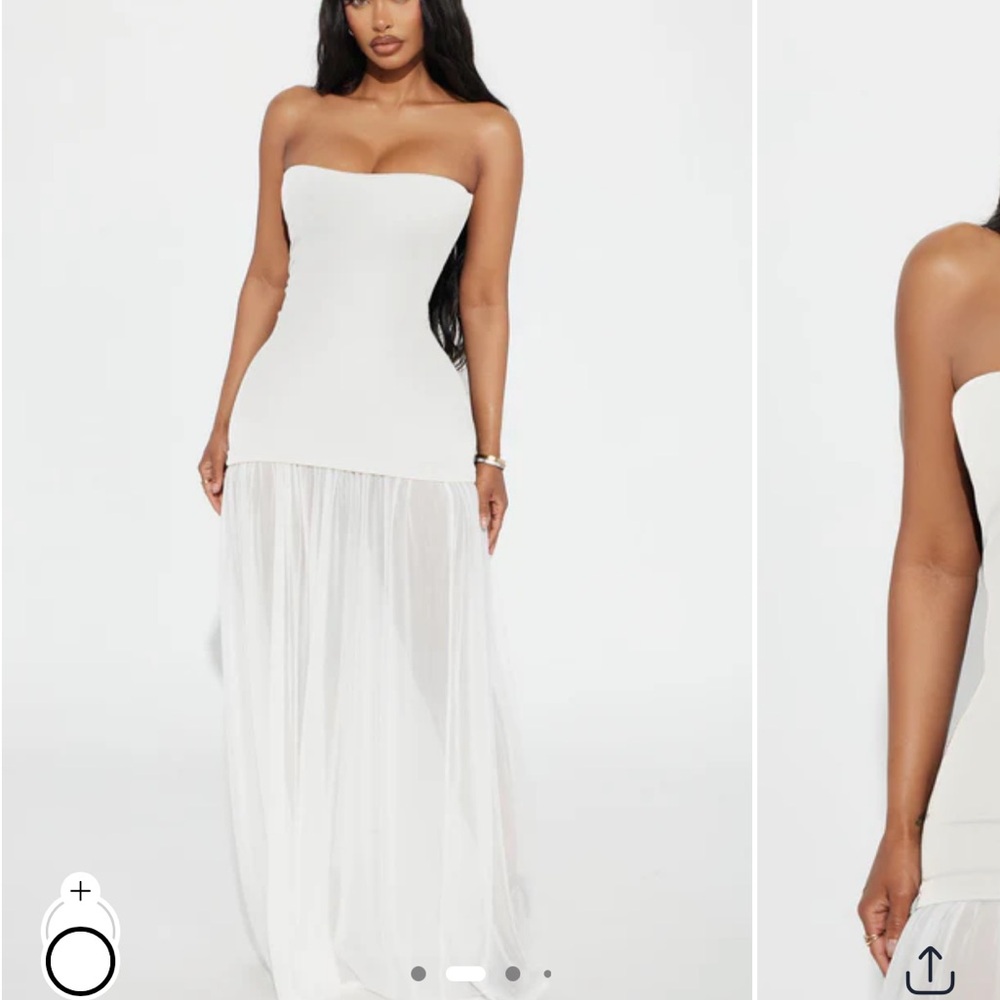 Fashion Nova White Strapless Sheath Dress